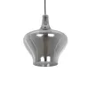 GLOBOSTAR® OVOCE 206-0032 Μοντέρνο Κρεμαστό Φωτιστικό Οροφής με Ντουί 1 x E27 AC 220-240V IP20 - Μαύρο Φιμέ - Μ20 x Π20 x Υ22cm
