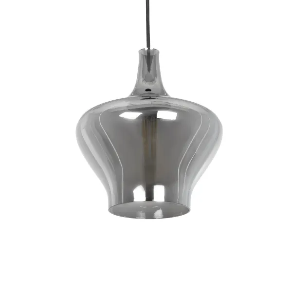 GLOBOSTAR® OVOCE 206-0032 Μοντέρνο Κρεμαστό Φωτιστικό Οροφής με Ντουί 1 x E27 AC 220-240V IP20 - Μαύρο Φιμέ - Μ20 x Π20 x Υ22cm