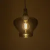 GLOBOSTAR® OVOCE 206-0032 Μοντέρνο Κρεμαστό Φωτιστικό Οροφής με Ντουί 1 x E27 AC 220-240V IP20 - Μαύρο Φιμέ - Μ20 x Π20 x Υ22cm