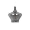 GLOBOSTAR® OVOCE 206-0032 Μοντέρνο Κρεμαστό Φωτιστικό Οροφής με Ντουί 1 x E27 AC 220-240V IP20 - Μαύρο Φιμέ - Μ20 x Π20 x Υ22cm
