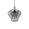 GLOBOSTAR® OVOCE 206-0032 Μοντέρνο Κρεμαστό Φωτιστικό Οροφής με Ντουί 1 x E27 AC 220-240V IP20 - Μαύρο Φιμέ - Μ20 x Π20 x Υ22cm