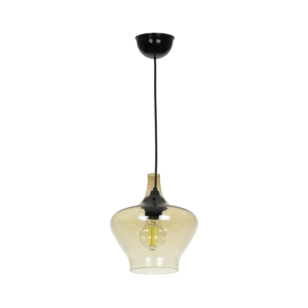 GLOBOSTAR® OVOCE 206-0033 Μοντέρνο Κρεμαστό Φωτιστικό Οροφής με Ντουί 1 x E27 AC 220-240V IP20 - Mελί - Μ20 x Π20 x Υ22cm