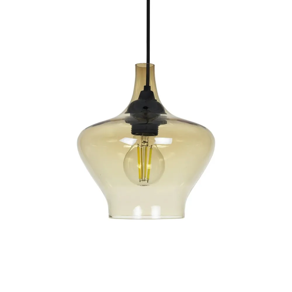 GLOBOSTAR® OVOCE 206-0033 Μοντέρνο Κρεμαστό Φωτιστικό Οροφής με Ντουί 1 x E27 AC 220-240V IP20 - Mελί - Μ20 x Π20 x Υ22cm