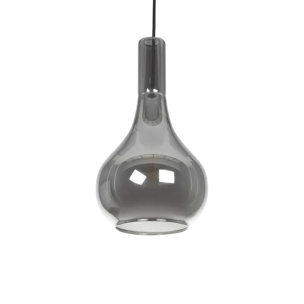 GLOBOSTAR® ΤΟΝΕ 206-0034 Μοντέρνο Κρεμαστό Φωτιστικό Οροφής με Ντουί 1 x E27 AC 220-240V IP20 - Μαύρο Φιμέ - Μ20 x Π20 x Υ36cm