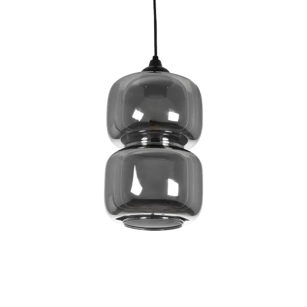 GLOBOSTAR® PIAGE 206-0036 Μοντέρνο Κρεμαστό Φωτιστικό Οροφής με Ντουί 1 x E27 AC 220-240V IP20 - Μαύρο Φιμέ - Μ18 x Π18 x Υ31cm