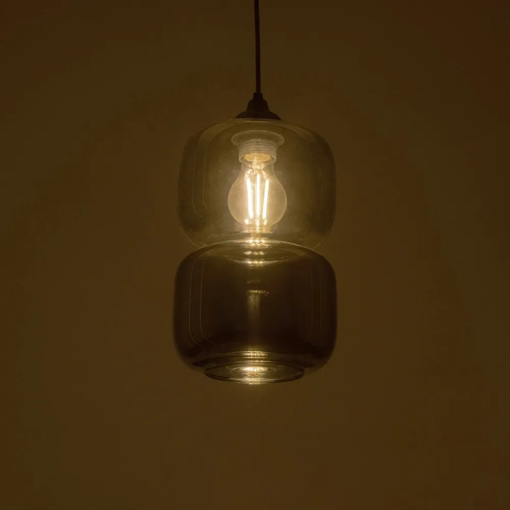 GLOBOSTAR® PIAGE 206-0036 Μοντέρνο Κρεμαστό Φωτιστικό Οροφής με Ντουί 1 x E27 AC 220-240V IP20 - Μαύρο Φιμέ - Μ18 x Π18 x Υ31cm