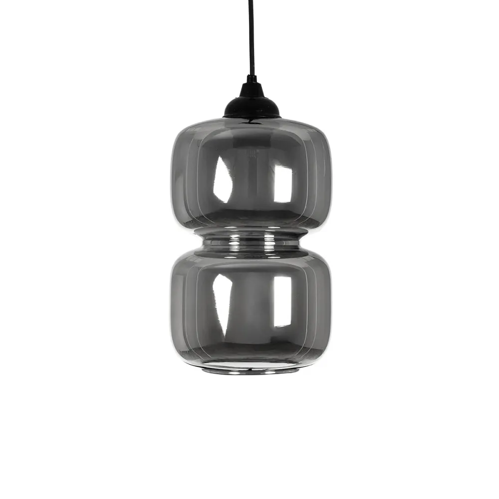 GLOBOSTAR® PIAGE 206-0036 Μοντέρνο Κρεμαστό Φωτιστικό Οροφής με Ντουί 1 x E27 AC 220-240V IP20 - Μαύρο Φιμέ - Μ18 x Π18 x Υ31cm