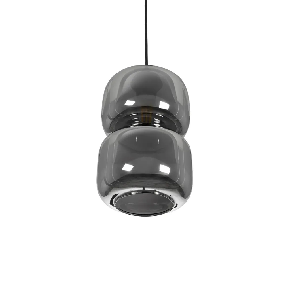 GLOBOSTAR® PIAGE 206-0036 Μοντέρνο Κρεμαστό Φωτιστικό Οροφής με Ντουί 1 x E27 AC 220-240V IP20 - Μαύρο Φιμέ - Μ18 x Π18 x Υ31cm