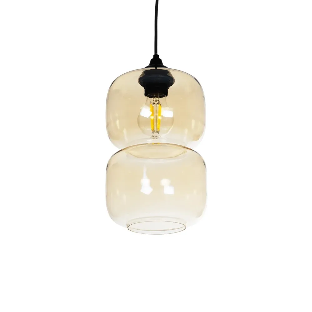 GLOBOSTAR® PIAGE 206-0037 Μοντέρνο Κρεμαστό Φωτιστικό Οροφής με Ντουί 1 x E27 AC 220-240V IP20 - Mελί - Μ17 x Π17 x Υ25cm