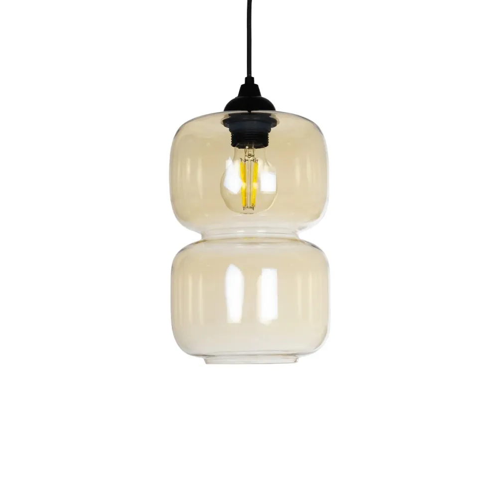 GLOBOSTAR® PIAGE 206-0037 Μοντέρνο Κρεμαστό Φωτιστικό Οροφής με Ντουί 1 x E27 AC 220-240V IP20 - Mελί - Μ17 x Π17 x Υ25cm