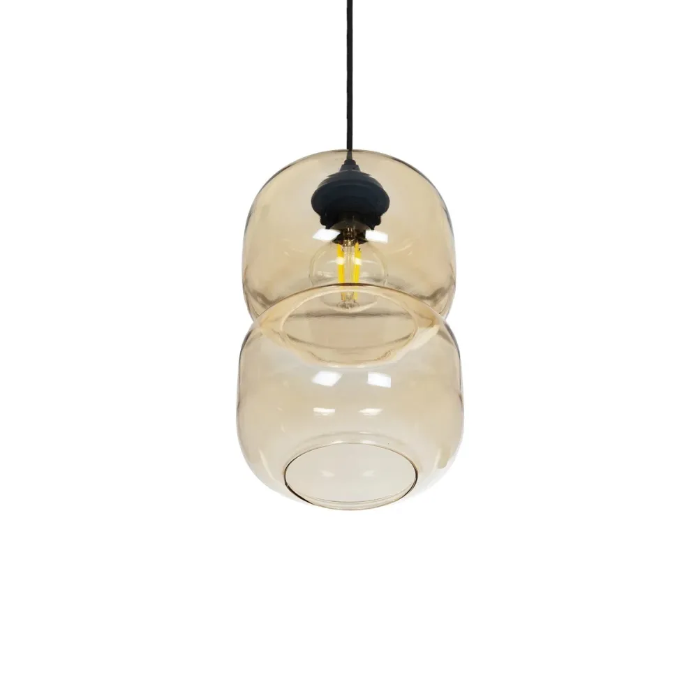 GLOBOSTAR® PIAGE 206-0037 Μοντέρνο Κρεμαστό Φωτιστικό Οροφής με Ντουί 1 x E27 AC 220-240V IP20 - Mελί - Μ17 x Π17 x Υ25cm