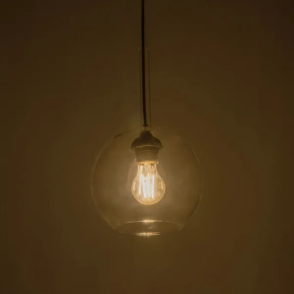 GLOBOSTAR® MPRALA 206-0038 Μοντέρνο Κρεμαστό Φωτιστικό Οροφής με Ντουί 1 x E27 AC 220-240V IP20 - Διάφανο - Μ20 x Π20 x Υ18cm