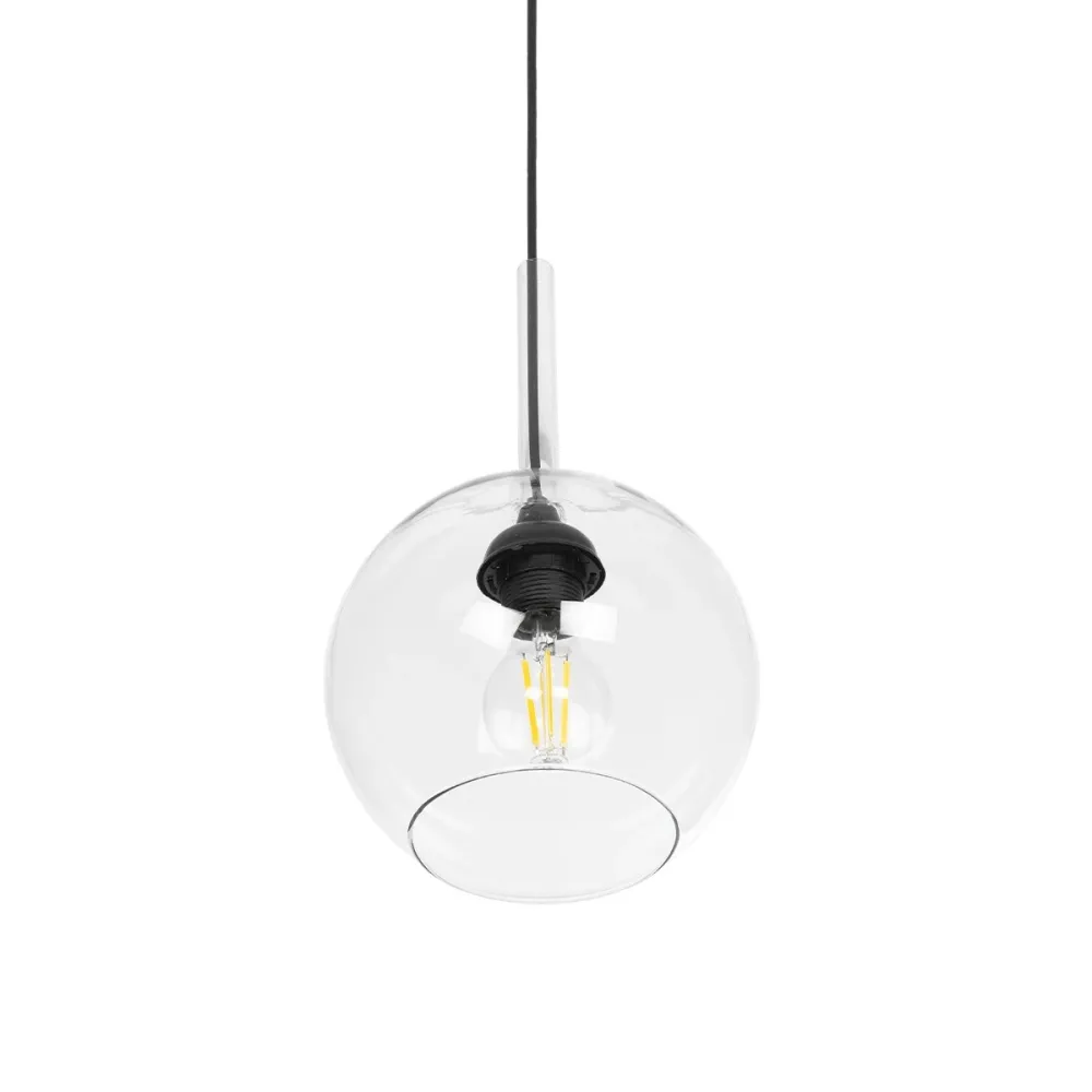GLOBOSTAR® BALU 206-0038 Μοντέρνο Κρεμαστό Φωτιστικό Οροφής με Ντουί 1 x E27 AC 220-240V IP20 - Διάφανο - Μ20 x Π20 x Υ18cm