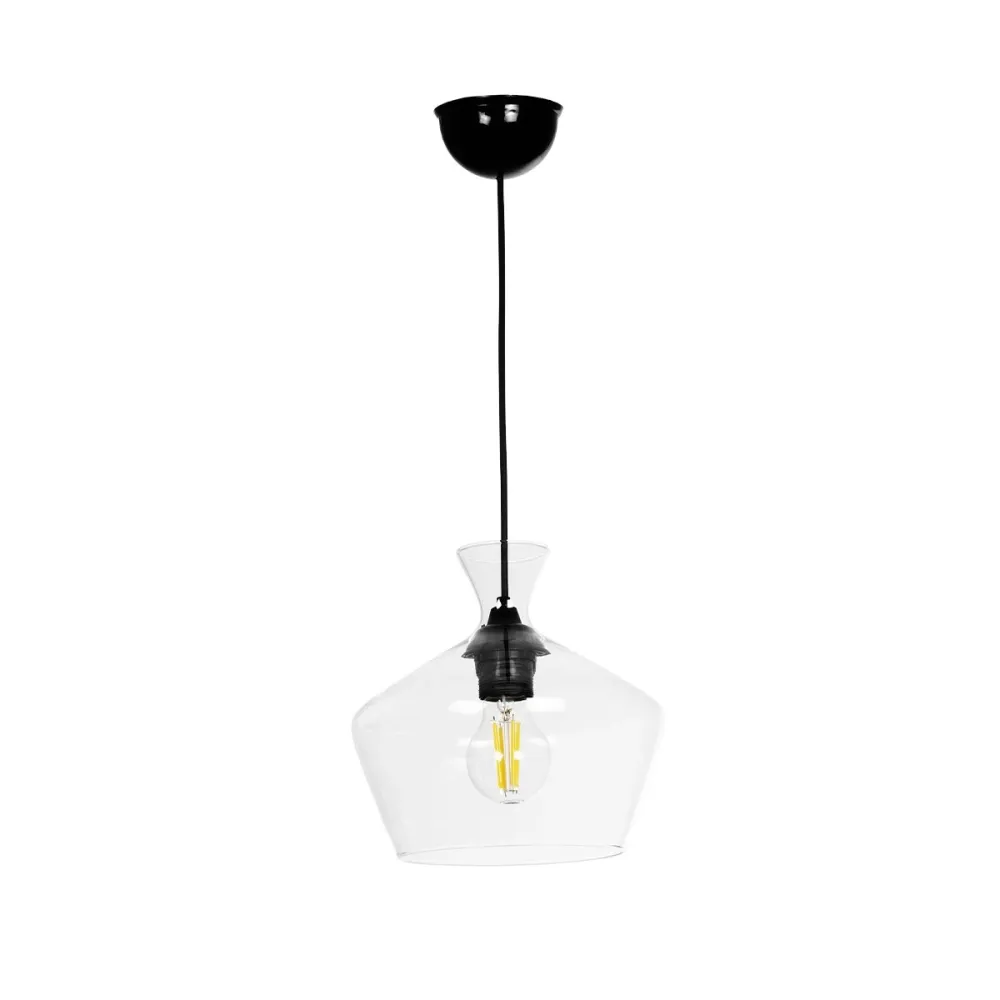 GLOBOSTAR® BALU 206-0039 Μοντέρνο Κρεμαστό Φωτιστικό Οροφής με Ντουί 1 x E27 AC 220-240V IP20 - Διάφανο - Μ22 x Π22 x Υ22cm