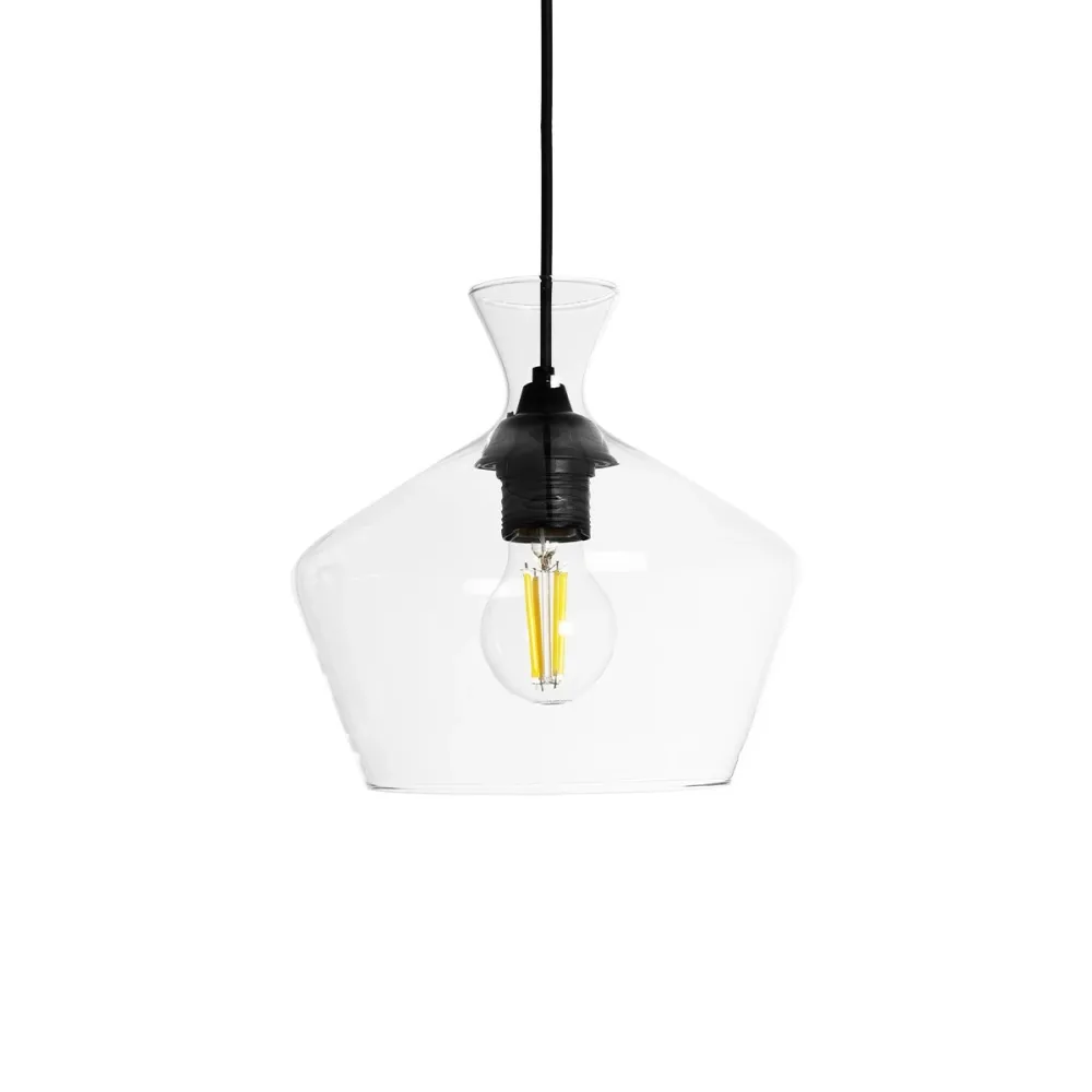 GLOBOSTAR® BALU 206-0039 Μοντέρνο Κρεμαστό Φωτιστικό Οροφής με Ντουί 1 x E27 AC 220-240V IP20 - Διάφανο - Μ22 x Π22 x Υ22cm