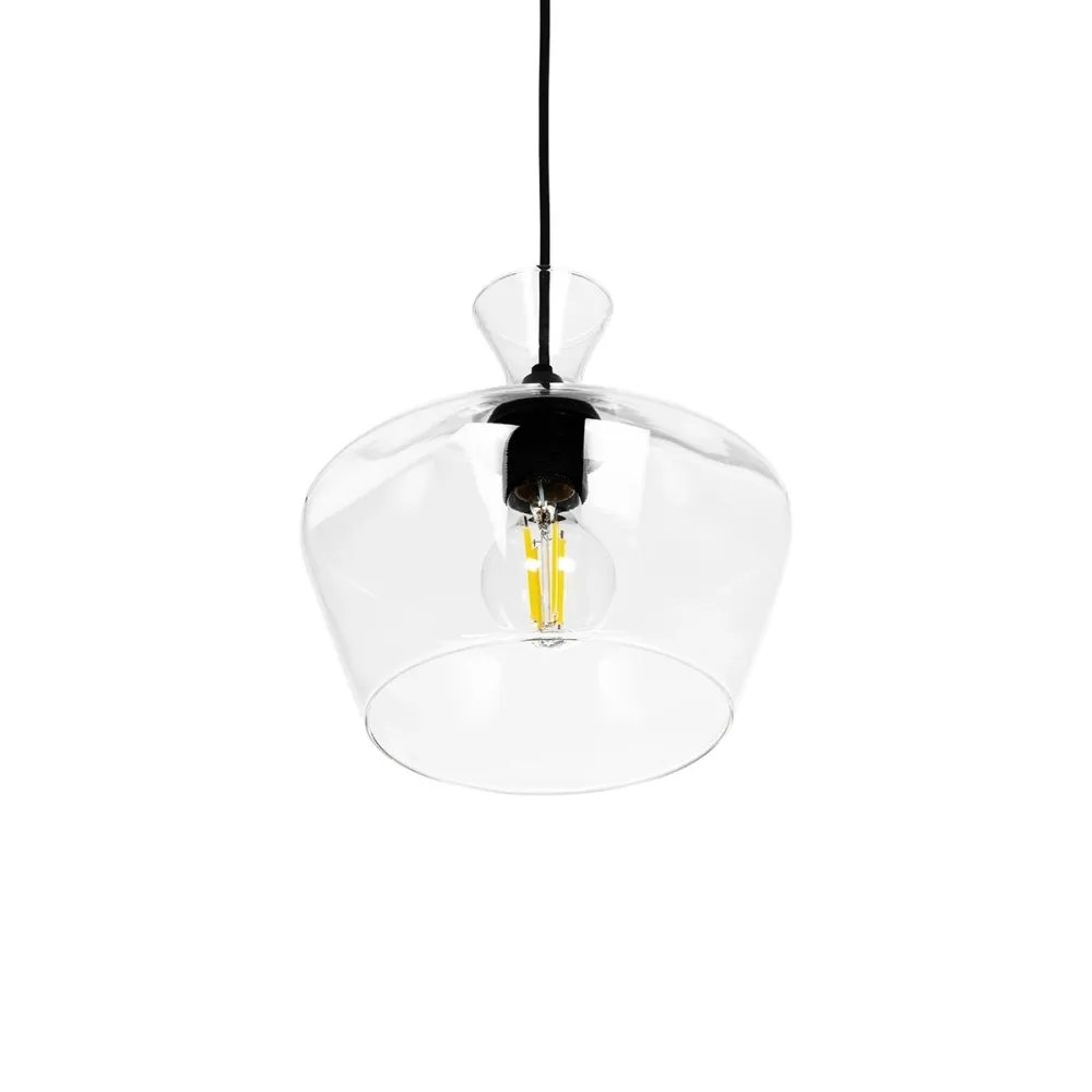 GLOBOSTAR® BALU 206-0039 Μοντέρνο Κρεμαστό Φωτιστικό Οροφής με Ντουί 1 x E27 AC 220-240V IP20 - Διάφανο - Μ22 x Π22 x Υ22cm