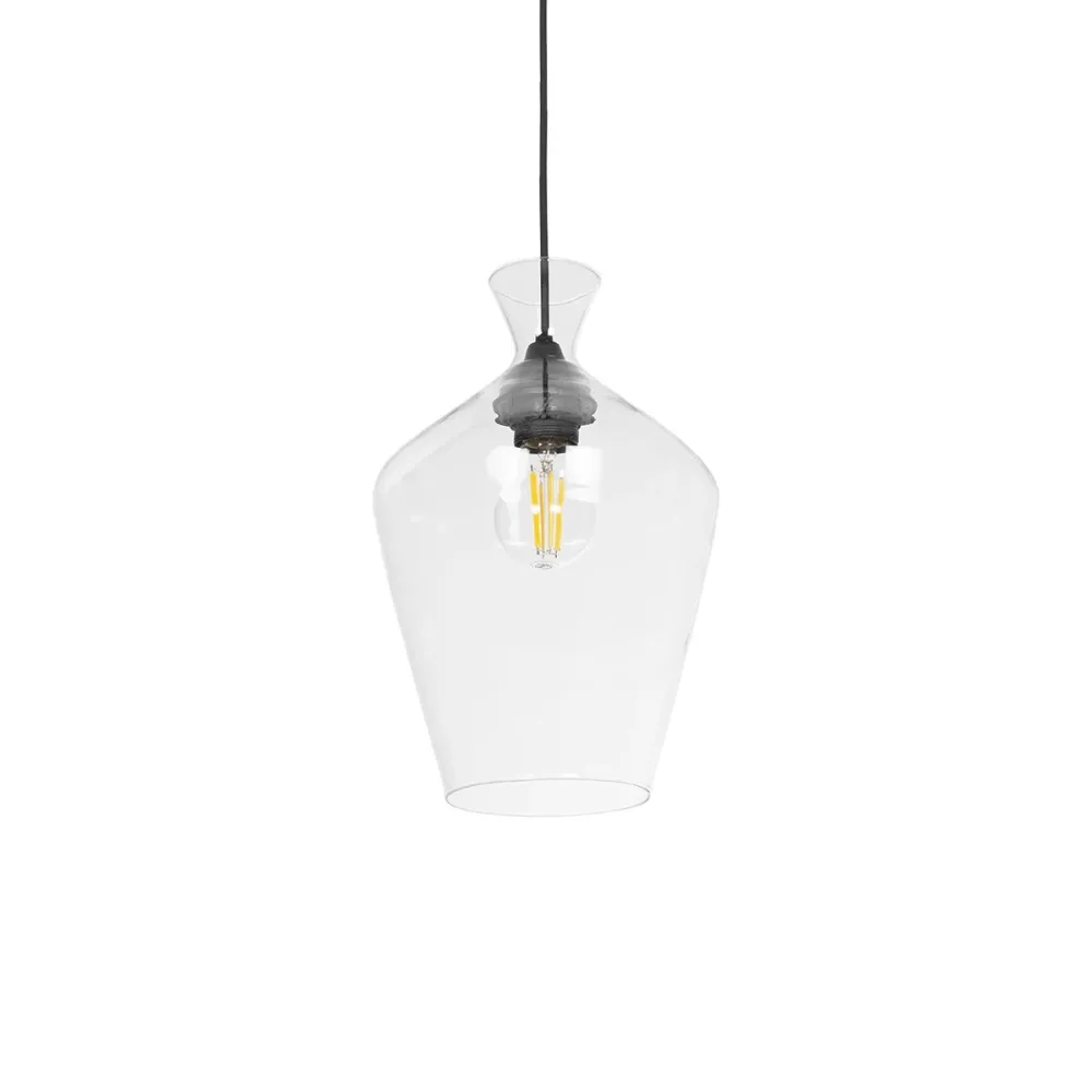 GLOBOSTAR® BALU 206-0040 Μοντέρνο Κρεμαστό Φωτιστικό Οροφής με Ντουί 1 x E27 AC 220-240V IP20 - Διάφανο - Μ20 x Π20 x Υ32cm