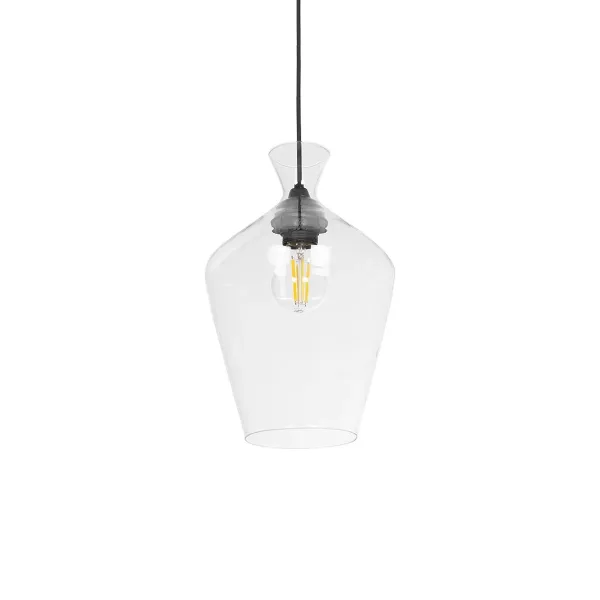 GLOBOSTAR® BOHEMIA 206-0040 Μοντέρνο Κρεμαστό Φωτιστικό Οροφής με Ντουί 1 x E27 AC 220-240V IP20 - Διάφανο - Μ20 x Π20 x Υ32cm