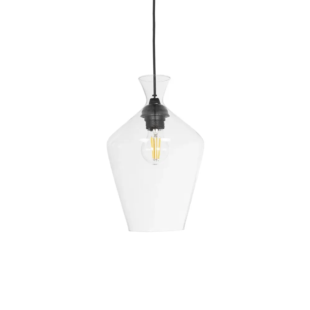 GLOBOSTAR® BALU 206-0040 Μοντέρνο Κρεμαστό Φωτιστικό Οροφής με Ντουί 1 x E27 AC 220-240V IP20 - Διάφανο - Μ20 x Π20 x Υ32cm