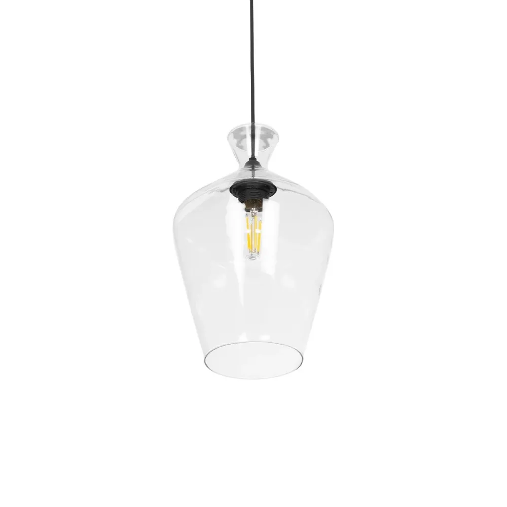 GLOBOSTAR® BALU 206-0040 Μοντέρνο Κρεμαστό Φωτιστικό Οροφής με Ντουί 1 x E27 AC 220-240V IP20 - Διάφανο - Μ20 x Π20 x Υ32cm