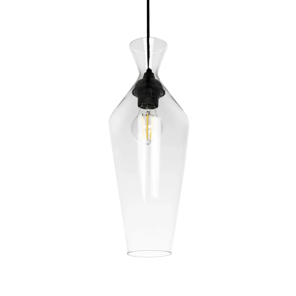 GLOBOSTAR® BALU 206-0041 Μοντέρνο Κρεμαστό Φωτιστικό Οροφής με Ντουί 1 x E27 AC 220-240V IP20 - Διάφανο - Μ15 x Π15 x Υ40cm