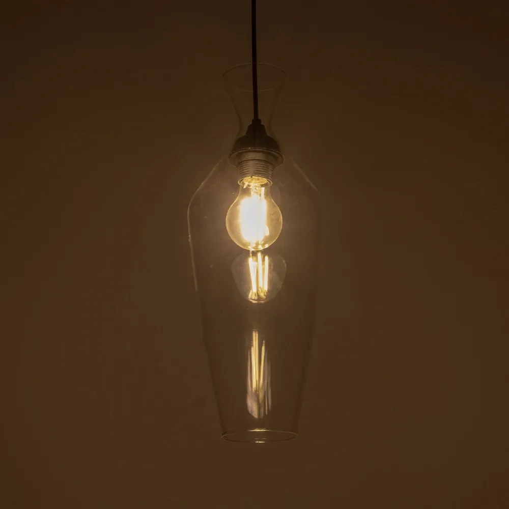 GLOBOSTAR® BALU 206-0041 Μοντέρνο Κρεμαστό Φωτιστικό Οροφής με Ντουί 1 x E27 AC 220-240V IP20 - Διάφανο - Μ15 x Π15 x Υ40cm