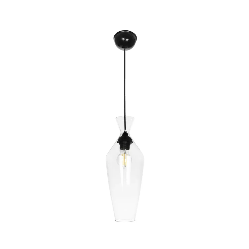 GLOBOSTAR® BALU 206-0041 Μοντέρνο Κρεμαστό Φωτιστικό Οροφής με Ντουί 1 x E27 AC 220-240V IP20 - Διάφανο - Μ15 x Π15 x Υ40cm