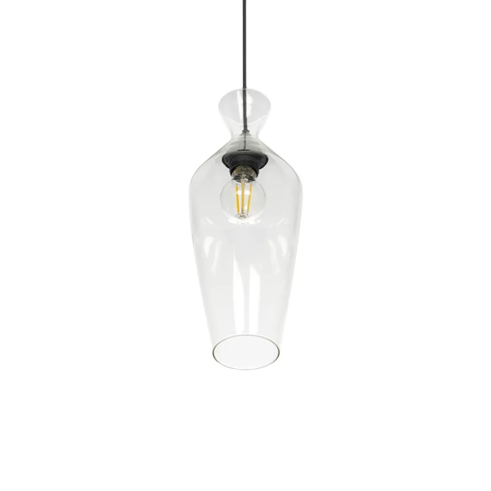GLOBOSTAR® BALU 206-0041 Μοντέρνο Κρεμαστό Φωτιστικό Οροφής με Ντουί 1 x E27 AC 220-240V IP20 - Διάφανο - Μ15 x Π15 x Υ40cm