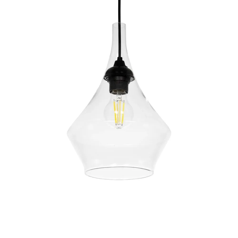 GLOBOSTAR® BALU 206-0042 Μοντέρνο Κρεμαστό Φωτιστικό Οροφής με Ντουί 1 x E27 AC 220-240V IP20 - Διάφανο - Μ20 x Π20 x Υ31cm