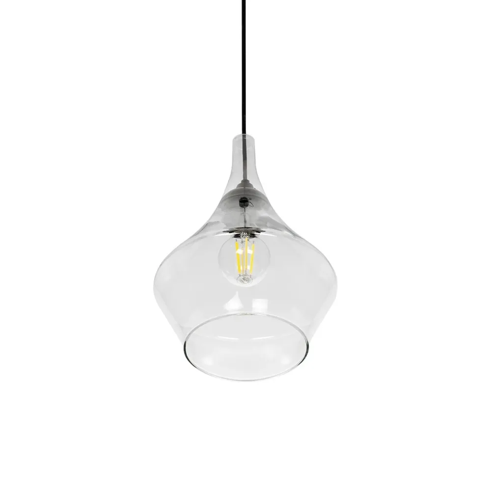 GLOBOSTAR® BALU 206-0042 Μοντέρνο Κρεμαστό Φωτιστικό Οροφής με Ντουί 1 x E27 AC 220-240V IP20 - Διάφανο - Μ20 x Π20 x Υ31cm