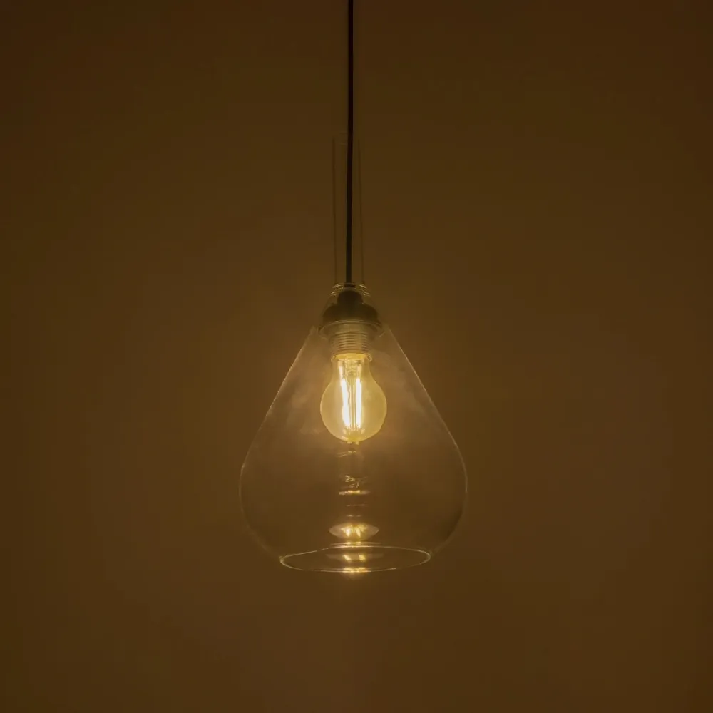 GLOBOSTAR® BALU 206-0043 Μοντέρνο Κρεμαστό Φωτιστικό Οροφής με Ντουί 1 x E27 AC 220-240V IP20 - Διάφανο - Μ20 x Π20 x Υ42cm
