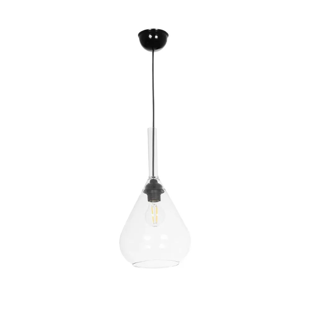 GLOBOSTAR® BALU 206-0043 Μοντέρνο Κρεμαστό Φωτιστικό Οροφής με Ντουί 1 x E27 AC 220-240V IP20 - Διάφανο - Μ20 x Π20 x Υ42cm