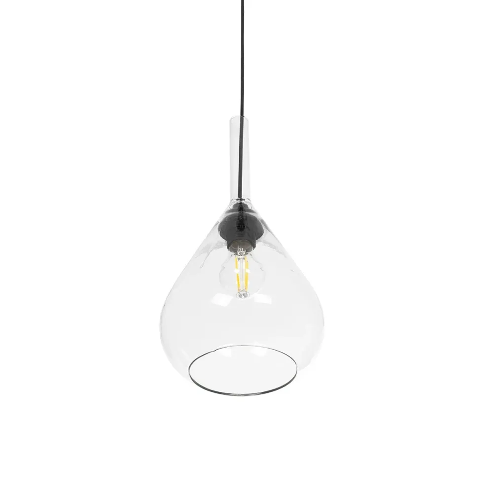 GLOBOSTAR® BALU 206-0043 Μοντέρνο Κρεμαστό Φωτιστικό Οροφής με Ντουί 1 x E27 AC 220-240V IP20 - Διάφανο - Μ20 x Π20 x Υ42cm