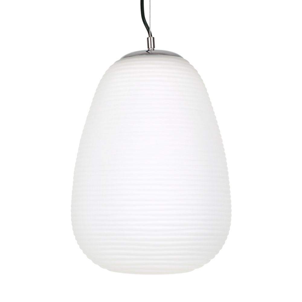GLOBOSTAR® FREYA 00745 Μοντέρνο Κρεμαστό Φωτιστικό Οροφής με Ντουί 1 x E27 AC 220-240V IP20 - Λευκό & Ασημί - Μ24 x Π24 x Υ35cm