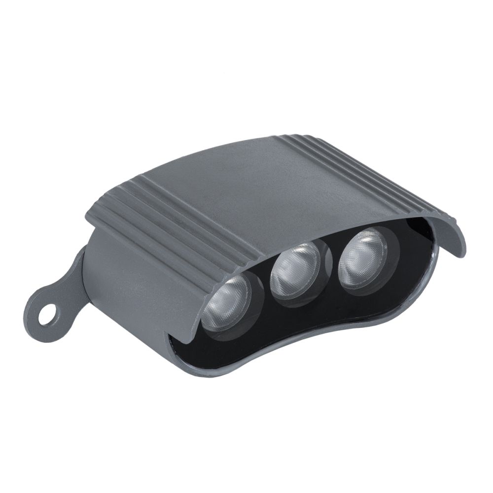 GLOBOSTAR® TREELIGHT-ZINA S-90998 Κυρτή Μπάρα Φωτισμού Wall Washer για Φυτά - Δέντρα LED 3W 240lm 30° DC 24V Αδιάβροχο IP65 Κόκκινο Dimmable - Γκρι Ανθρακί - Μ9 x Π6.5 x Υ4cm - 3 Χρόνια Εγγύηση