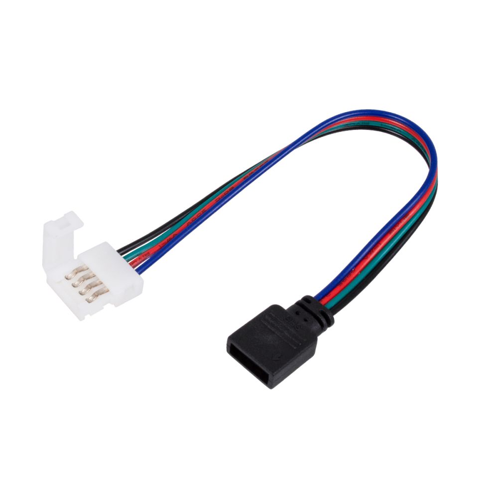 GLOBOSTAR® STRIPCON 70741 Ταχυσύνδεσμος για RGB Ταινία LED 10mm σε 4 Pin Θηλυκό Σύνδεσμο IP20 - Λευκό - Μ17 x Π1.5 x Υ0.4cm