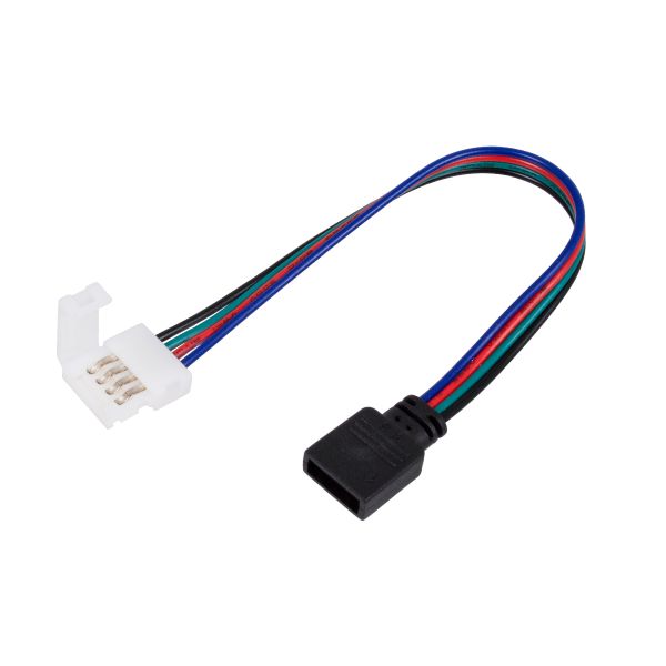 GloboStar® 70741 Ταχυσύνδεσμος Τροφοδοσίας IP20 - Strip To Power Connector 4 PIN για Ένωση 1 x RGB Ταινία LED Πλάτους 10mm