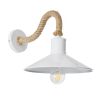 GLOBOSTAR® VINSA 01130 Boho Φωτιστικό Τοίχου - Απλίκα με Ντουί 1 x E27 AC 220-240V IP20 - Λευκό & Μπεζ - Μ37.5 x Π26.7 x Υ25cm