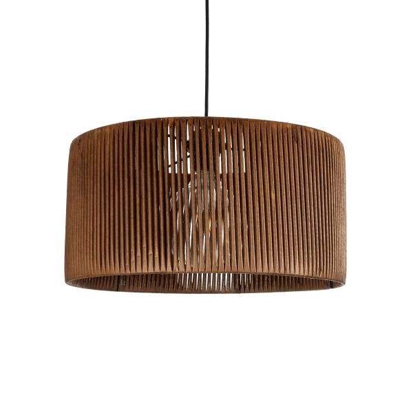 GLOBOSTAR® KYCLOS 203-0047 Boho Κρεμαστό Φωτιστικό Οροφής με Ντουί 1 x E27 AC 220-240V IP20 - Καφέ - M40 x Π40 x Υ25.5cm
