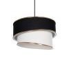 GLOBOSTAR® SONIA 203-0120 Μοντέρνο Κρεμαστό Φωτιστικό Οροφής με Ντουί 1 x E27 AC 220-240V IP20 - Μαύρο & Λευκό - Μ30 x Π30 x Υ24cm