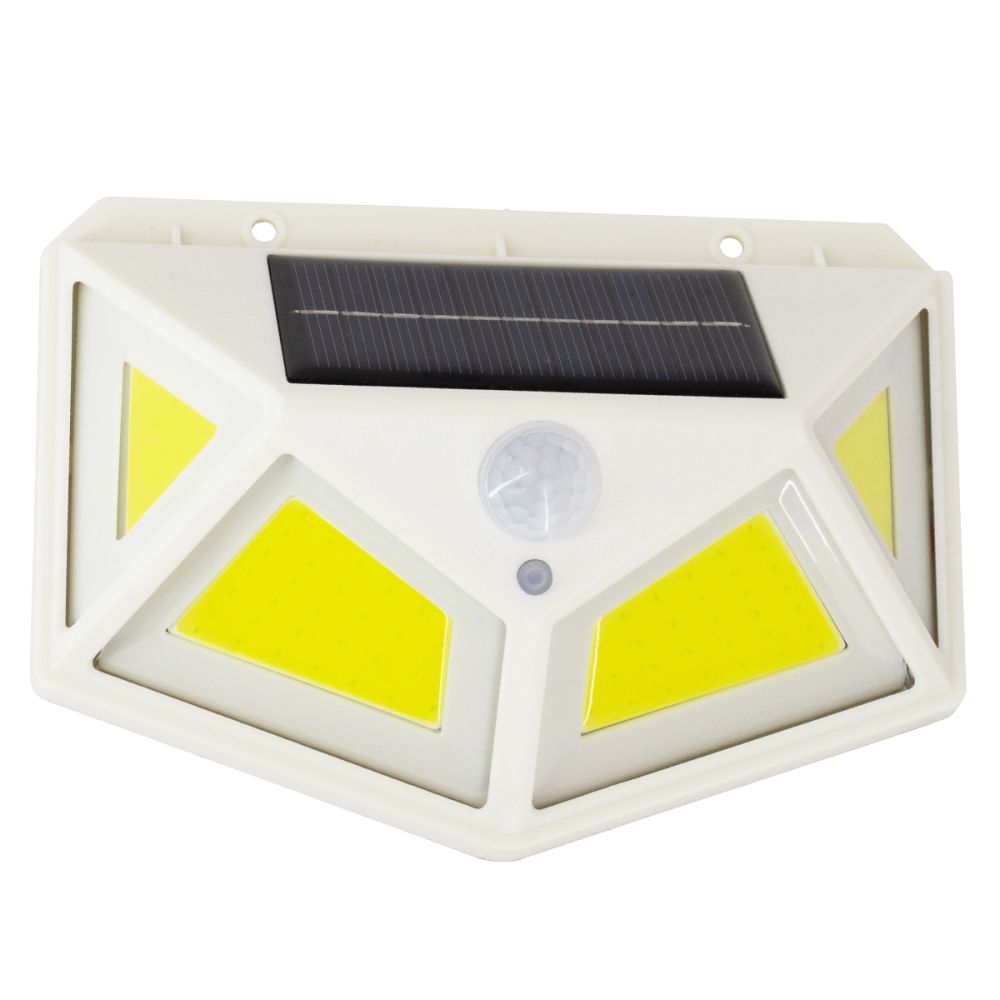 GLOBOSTAR® NOVAQ 71497 Προβολέας με Ανιχνευτή PIR / Αισθητήρα Κίνησης LED 10W 500lm 180° DC 5V με Φωτοβολταϊκό Panel 5V 0.3W & Επαναφορτιζόμενη Μπαταρία Li-ion 3.2V 1200mAh Αδιάβροχο IP65 Ψυχρό Λευκό 6000K - Sanan COB Chip - Λευκό - Μ13.6 x Π5.2 x Υ9.