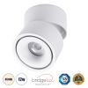 GLOBOSTAR® OMEGA-S 60298 Κινούμενο Downlight Σποτ LED 12W 1560lm 36° AC 220-240V IP20 Φυσικό Λευκό 4500K - Bridgelux COB Chip & TÜV SÜD Driver - Λευκό Ματ - Μ10 x Π10 x Υ10.5cm - 5 Χρόνια Εγγύηση