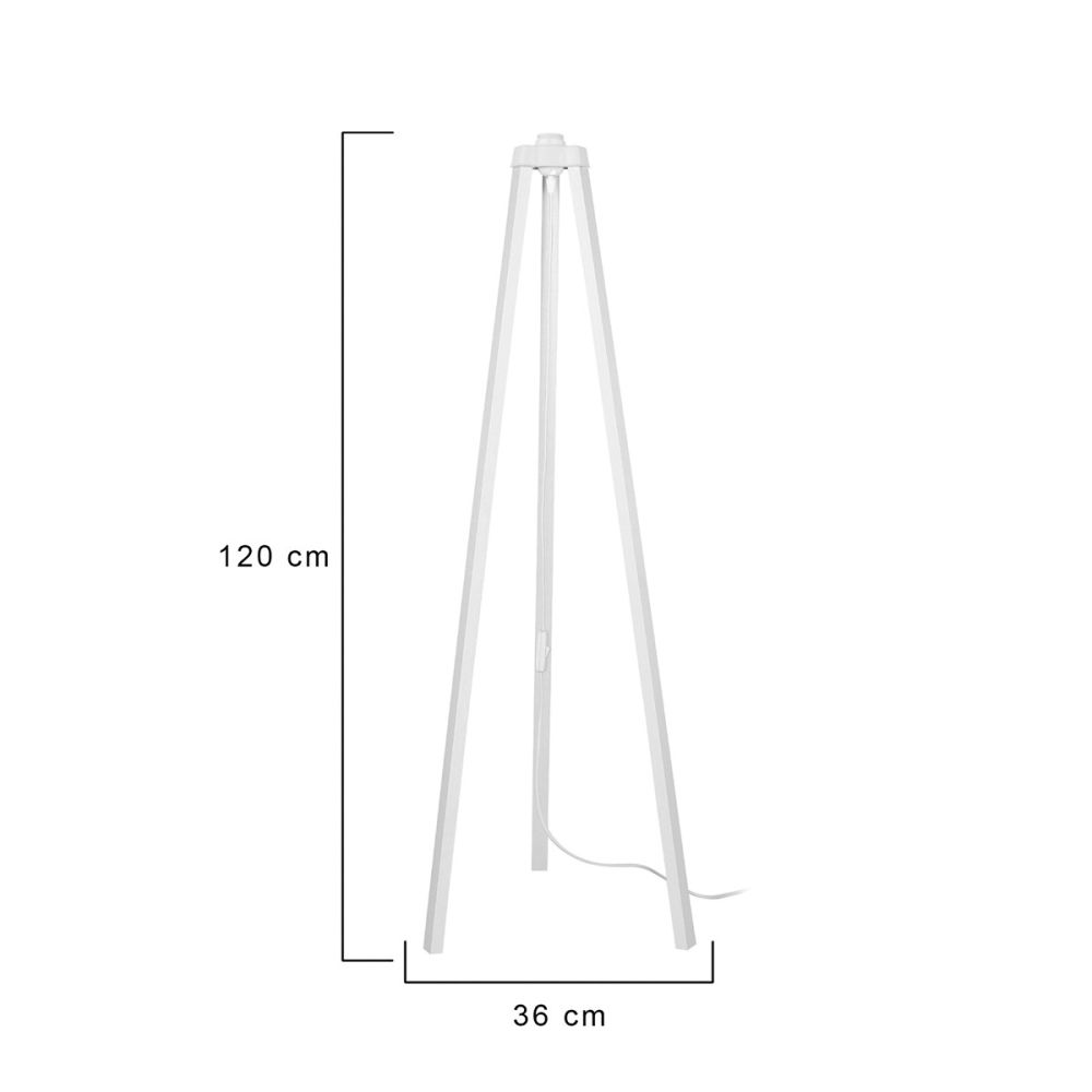 GLOBOSTAR® TRIPOD 203-0259 Μοντέρνο Επιδαπέδιο Φωτιστικό με Ντουί 1 x E27 AC 220-240V IP20 - Λευκό - Μ38 x Π38 x Υ120cm