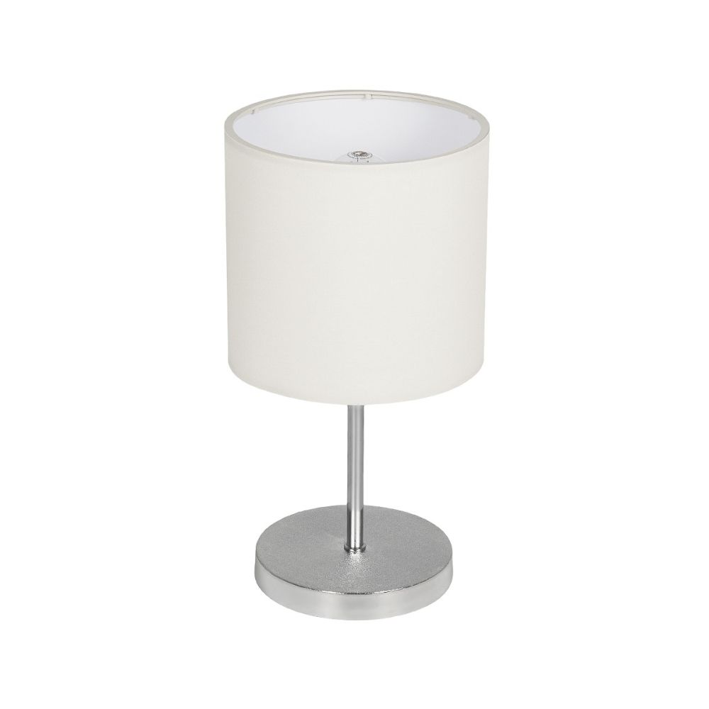 GLOBOSTAR® GLOSSY 204-0077 Μοντέρνο Επιτραπέζιο Φωτιστικό Πορτατίφ με Ντουί 1 x E27 AC 220-240V IP20 - Ασημί & Μπεζ - Μ19 x Π19 x Υ36cm