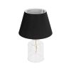 GLOBOSTAR® TRANS 204-0054 Μοντέρνο Επιτραπέζιο Φωτιστικό Πορτατίφ με Ντουί 1 x E27 AC 220-240V IP20 - Διάφανο & Μαύρο - Μ22 x Π22 x Υ34cm