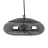 GLOBOSTAR® AXTON 00751 Μοντέρνο Κρεμαστό Φωτιστικό Οροφής LED 5W 500lm 180° AC 220-240V IP20 Θερμό Λευκό 2700K - Sanan SMD Chip - Μαύρο & Μαύρο Φιμέ - Μ30 x Π30 x Υ15cm - 2 Xρόνια Εγγύηση