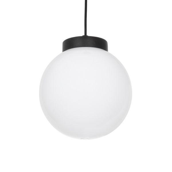 GLOBOSTAR® AGROS 61591 Κρεμαστό Φωτιστικό Οροφής Κήπου με Ντουί 1 x E27 AC 220-240V Αδιάβροχο IP65 - Λευκό & Μάυρο - Μ20 x Π20 x Υ22cm