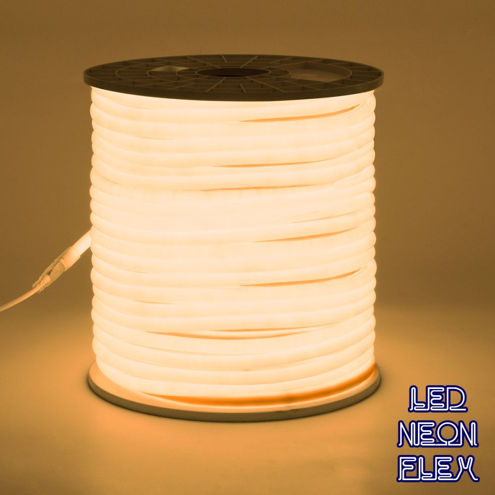 GLOBOSTAR® NEOTUBE 70592 Ταινία Neon Flex LED 12W/m 840lm/m 360° DC 220-240V Αδιάβροχο IP65 120 x SMD2835 Chip/m Θερμό Λευκό 2700K Dimmable - Sanan SMD Chip - Μ100 x Π1.3 x Υ1.3cm - 3 Χρόνια Εγγύηση