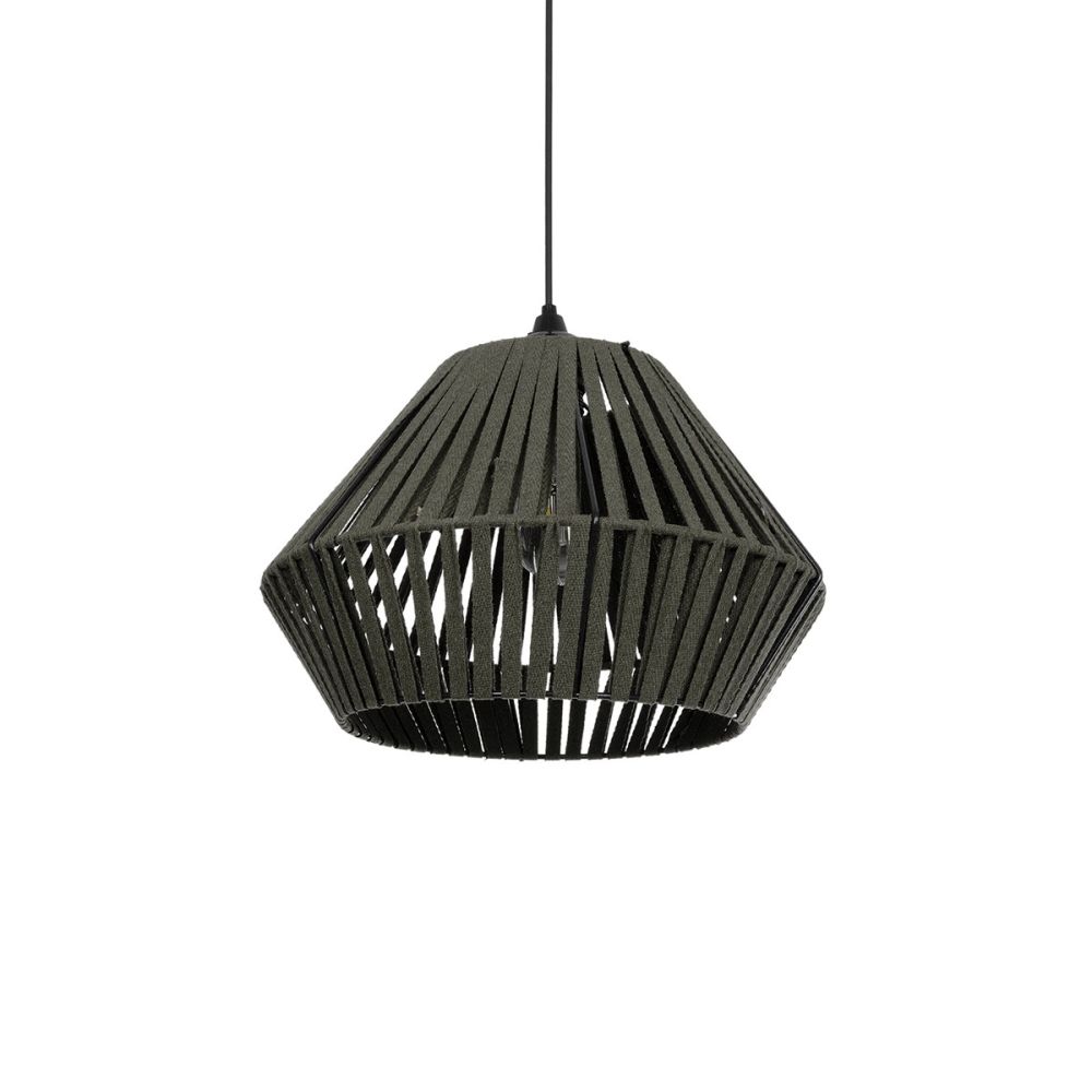 GLOBOSTAR® NUI 205-0069 Boho Κρεμαστό Φωτιστικό Οροφής με Ντουί 1 x E27 AC 220-240V IP20 - Πρασίνο - M36 x Π36 x Υ27cm