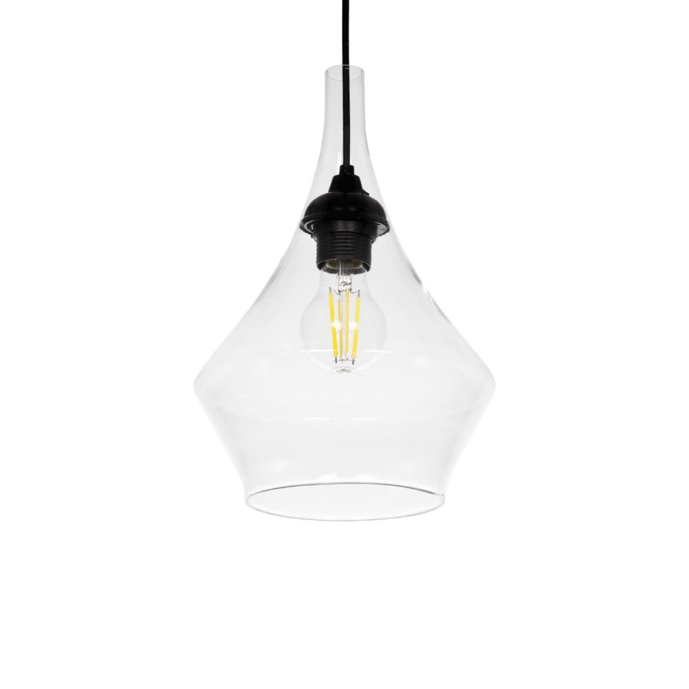 GLOBOSTAR® BALU 206-0042 Μοντέρνο Κρεμαστό Φωτιστικό Οροφής με Ντουί 1 x E27 AC 220-240V IP20 - Διάφανο - Μ20 x Π20 x Υ31cm